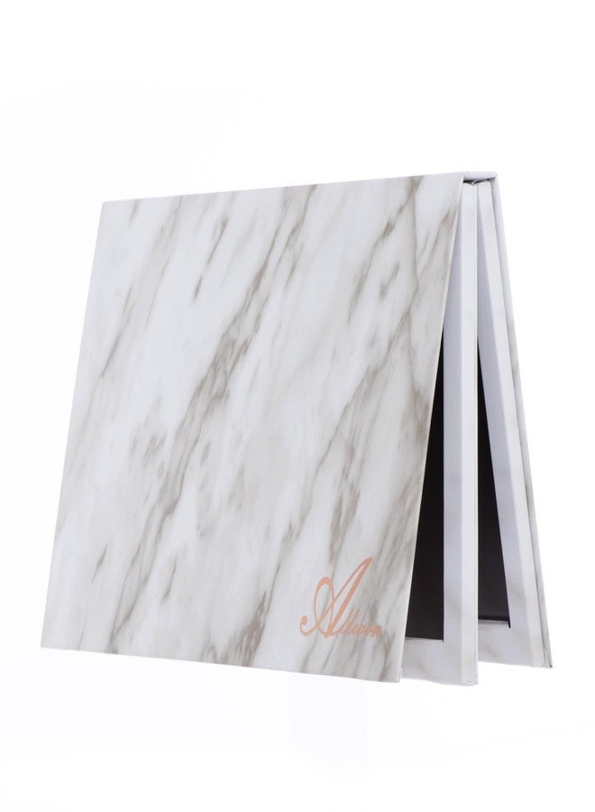 Allwon 2-Layer Book Shaped Marble Magnetic Palette Large Empty Makeup Palette Storage Box for Eyeshadow Lipstick Blush Powder (White) - Image 1